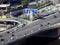 Aerial view of streets and bridges near Cairo city downtown with the traffic of cars and automobiles on the way