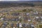 Aerial view of streets, houses and housing development