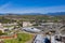 Aerial view of the Student Services Building of Cal Poly Pomona campus