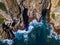 Aerial view of the stunning East Coast shoreline cliffs of O'ahu, Hawaii