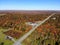 The aerial view of the stunning fall foliage on Route 903 by Jim Thorpe, Pennsylvania, U.S