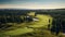 Aerial View of a Stunning Forest Golf Course Amid Nature\\\'s Beauty\\\