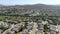 Aerial view suburban neighborhood with big villas