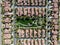 Aerial view suburban neighborhood with identical villas next to each other. San Diego, California