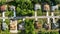 Aerial view of suburban private house wit wooden roof frame under construction in Florida quiet rural area