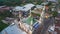 Aerial view of Suciati Saliman Mosque using architecture of the Medina mosque in the month of Ramadan