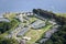 Aerial View : Summer camp along a lake