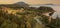 Aerial View of a Summer Sunset On an Island in the Salish Sea.