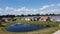 Aerial view of the summerlyn subdivision entrance pond