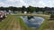 Aerial view of the summerlyn subdivision entrance pond