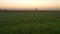 Aerial view of sun rising sky over agriculture field