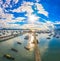 aerial view sunrise above Chalong pier