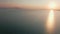 Aerial view of Sunrise above Lake Balaton in Transdanubian region, Hungary