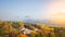 Aerial view. Sunrise Autumn at Nami island ,Seoul Korea