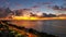 Aerial view of a sunrise on the beach. Great beach scene.