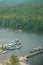 Aerial view during sunrise, a typical fisherman village in Lumut, Perak, Malaysia