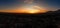 Aerial view of a sunset in Arequipa city with Chachani volcano as background, Peru