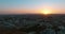 Aerial view sunset cityscape mountains Cyprus.