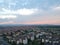 Aerial view of sunset in Kragujevac - Serbia