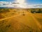 Aerial view of sunset over Flinders Ranges.