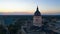 Aerial View at Sunset over the State Capital Building in Topeka Kansas USA