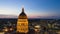 Aerial View at Sunset over the State Capital Building in Topeka Kansas USA