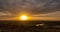 Aerial View Of Sunshine Bright Dramatic Sky. Scenic Colorful Sky At Dawn. Sunset Sky Above Autumn Field And Meadow