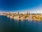 Aerial view of Surfers Paradise and Southport on the Gold Coast,