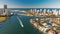 Aerial view of Surfers Paradise and Southport, Gold Coast, Australia