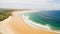 Aerial view of surfing in Baleal near Peniche, Portugal.