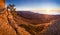 Aerial view of surviving tree in mountains and