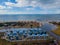 Aerial view of Sventoji resort on the coastline of Baltic sea in Lithuania