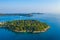 Aerial view of Sveta Katarina island near Rovinj, Croatia