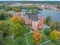 Aerial view of Swedish 16 th century Gripsholm castle located in Mariefred Sodermanland