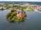 Aerial view of Swedish 16 th century Gripsholm castle located in Mariefred Sodermanland