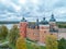 Aerial view of Swedish 16 th century Gripsholm castle located in Mariefred Sodermanland