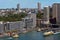 Aerial view of Sydney Circular Quay in Sydney New South Wales Au