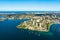 Aerial view on Sydney, Double bay harbourside area