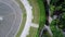 Aerial view on Szczytnicki Park, gardens and fountain of Centennial Hall in Wroclaw, Poland.