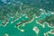 Aerial view of Tai Lam Chung Reservoir, Hong Kong, summer, daytime