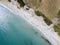 Aerial view of Tamarone beach, Plage de Tamarone, Cap Corse peninsula, Macinaggio, Corsica, France