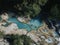 Aerial view at tanggedu waterfall indonesia