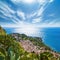 Aerial view of Taormina, east coast of Sicily, Italy