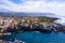 Aerial view of Tarrafal coast ponta de atum in Santiago island in Cape Verde - Cabo Verde