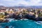 Aerial view of Tarrafal coast ponta de atum in Santiago island in Cape Verde - Cabo Verde