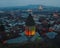 Aerial view of Tbilisi, Georgia city center at