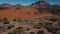 Aerial view of the Teide National Park, flight over the mountains and hardened lava. Tenerife, Canary Islands