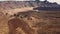 Aerial view of the Teide National Park, flight over the mountains and hardened lava. Tenerife, Canary Islands