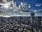 Aerial view of tel aviv skyline with urban skyscrapers, Israel