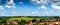 Aerial view of the Telc city and czech countryside